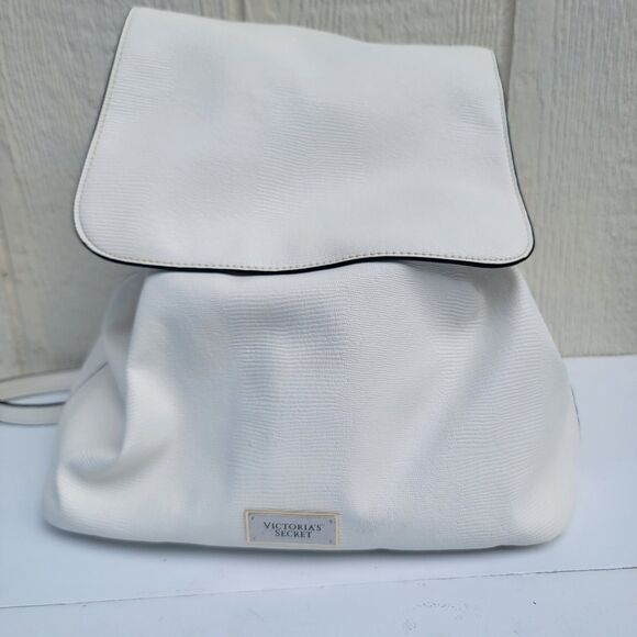 Victoria Secret Drawstring Large backpack Cream/White See Discription - Picture 1 of 7